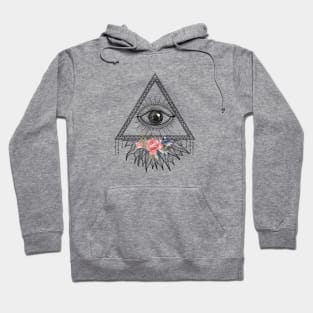 Triangle Eye Design, Third Eye Pyramid Artwork, Spirituality Hoodie